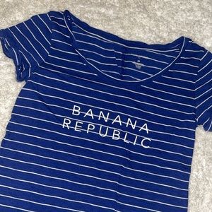 Blue and white banana republic top